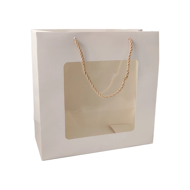 Window Opening White Cardboard Tote Bag